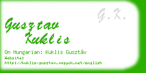 gusztav kuklis business card